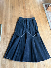SOMETHING Japan Black Denim Skirt--Medium