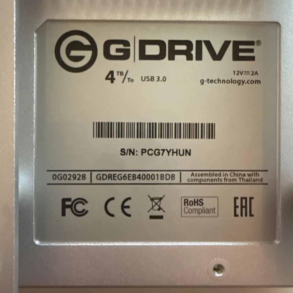 4TB USB 3.0 2x FireWire 800 E-Sata G-drive Voll Alu Silber Werte Ausgelesen - Bild 3 von 4