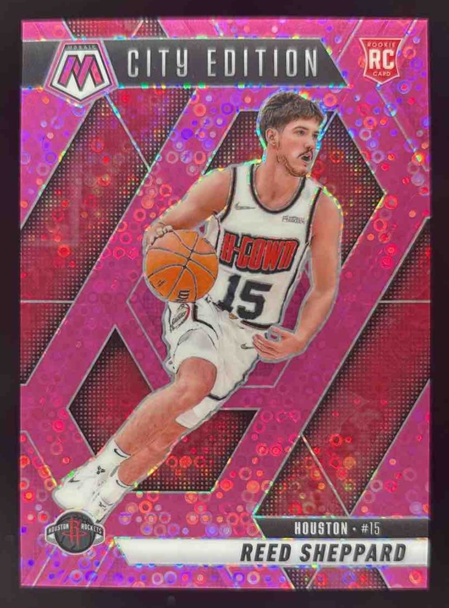 2024-25 Panini Mosaic Reed Sheppard Fast Break Pink /20 #276 Houston Rockets