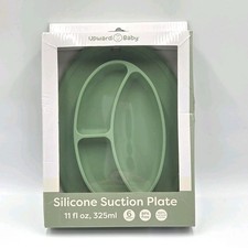 Upward Baby Silicone Divided Suction Plate BPA FREE Food Grade Silicone Green