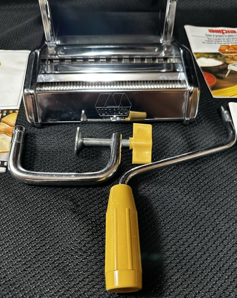 Marcato Atlas Model 150 Pasta Noodle Maker Machine Hand Crank Made Italy w/ Box - Image 3 of 4