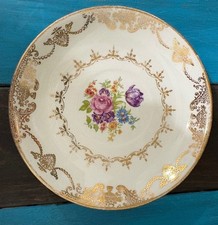 Vintage Golden Beauty Stetson 6 In Salad Dessert Plate Saucer 22k Gold Accents 