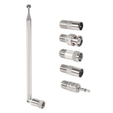 FM Telescopic Antenna 75 Ohm Indoor FM Radio Antenna F Type Male Plug Connect...
