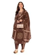 Women's Pure Cotton Straight Kurta Set with Palazzo Pants  Dupatta