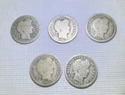 Lot of (5) United States Barber Dimes - 90% Silver. 1899, 1905, 1907, 1912, 1912