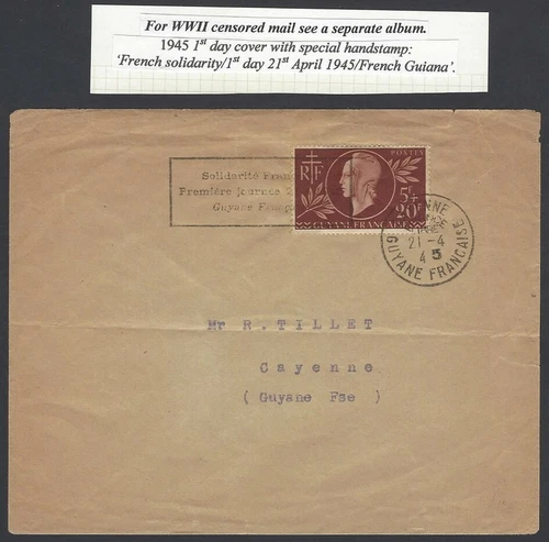 French Guiana 5Fr+20Fr Red Cross on First Day cover