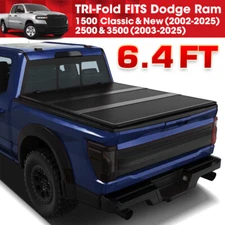 6.4FT FRP Hard 3-fold Tonneau Cover Truck Bed For 02-25 Dodge Ram 1500 2500 3500