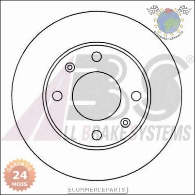 Xxq5abs Jeu 2 Disques Frein Avant Pour Peugeot 205 Camionnette Diesel 1983>1990 - Photo 2/4