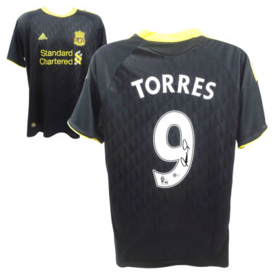 Fernando Torres Signed Liverpool FC Away Soccer Jersey #9 with