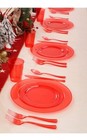 COLOSUS 36guest Red Plastic Party Plates and silverware Disposable Christmas  — photo 3