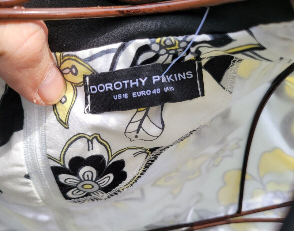 Dorothy Perkins Floral Dress White & Yellow Size UK 20 Women’s New