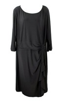 Chaps Womens Black Ruched Sheath Dress Sz 18 NWT LBD $105 Career Cocktail 