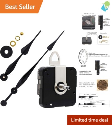 Modern Quartz Clock Movement Kit with Long Spade Hands for