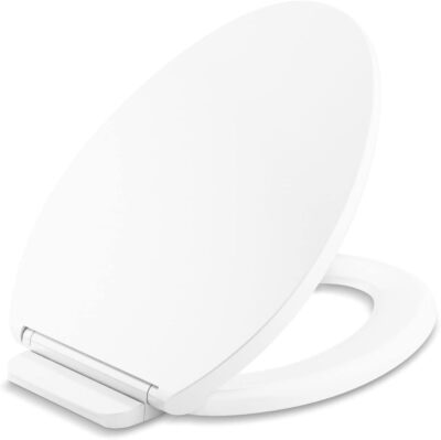 Glissade Elongated Toilet Seat Quiet Close Grip Tight Installation White