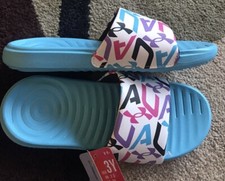NWT Under Armour 3024439 Ansa Graphic Youth Slide Sandals Size 5Y, Blue, White