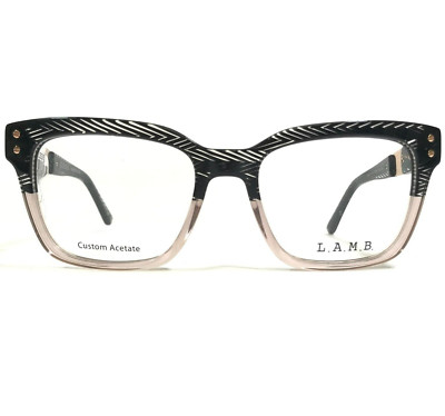 L.A.M.B Eyeglasses Frames LA045 BLK Black Pink Cat Eye Thick Rim 52-18-140