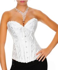 WHITE JACQUARD BRIDAL CORSET WITH G STRING 8 - 16