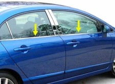 2007-2011 Honda Civic Sedan Chrome 6pc Window Sill Trim Overlay Stainless Steel 2007-2011 Honda Civic Sedan Chrome 6pc Window Sill Trim Overlay Stainless Steel