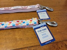 Lot 2 NWT Top Paw Poly Blend Dog Leash 6 Foot Long Crown  4 Foot Long Hearts