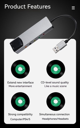 Usb Optische Spdif Soundkarte Pc Externe Unterstützung Ac-3 Dts 5.1 Kanal - Bild 3 von 16
