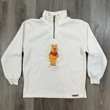 Disney Y2K Winnie The Pooh Fleece Jacket Girls 16 XL Pullover Sweatshirt White