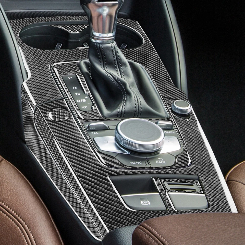 16Pcs Carbon Fiber Set Gear Shift Panel Cover Trim For Audi A3 S3 RS3 8V 2013-19 - Image 3 of 4