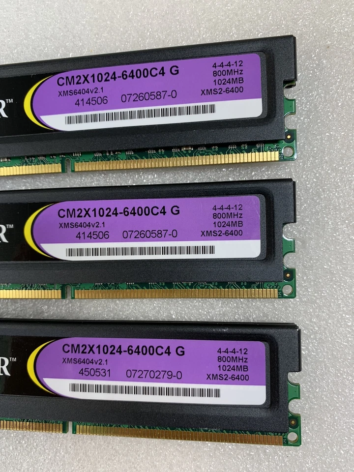 Corsair DDR2 3GB (3x 1GB) Xtreme Perf XMS2-6400 CM2X1024-6400C4 RAM Desktop - Image 3 of 4