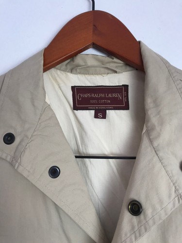Chaps-Ralph Lauren men's vest tan sz S -zipper/pocket on outside Ar16 - Picture 5 of 8