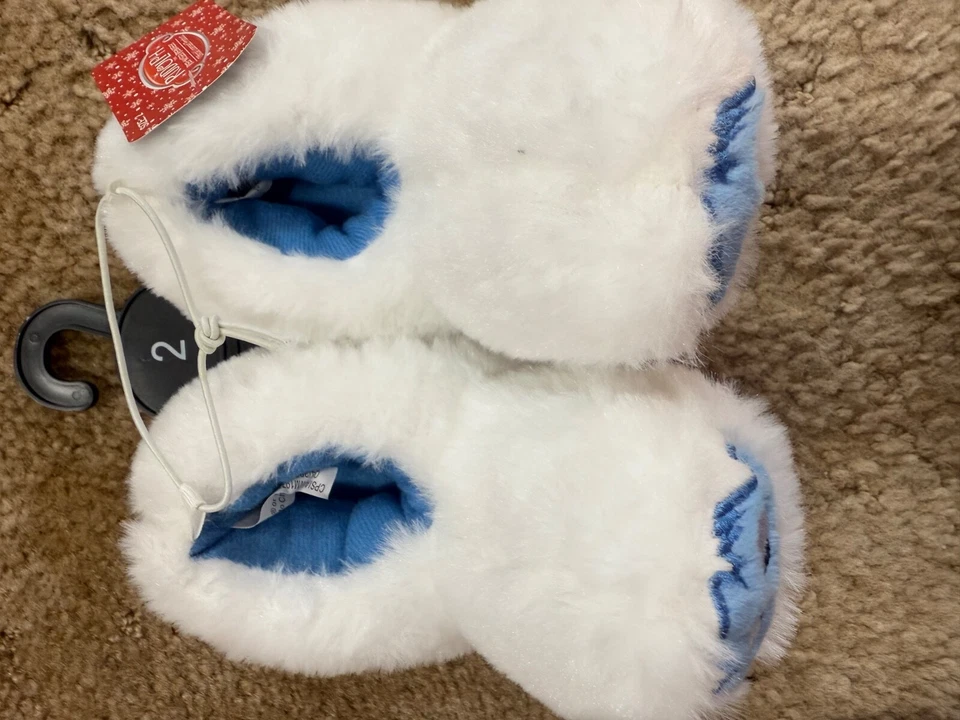 Zapatillas BUMBLE Abominable Muñeco de Nieve Bebé Niño Rudolf Blanco Talla 2 - Nuevas con Etiquetas Foto 3 de 4