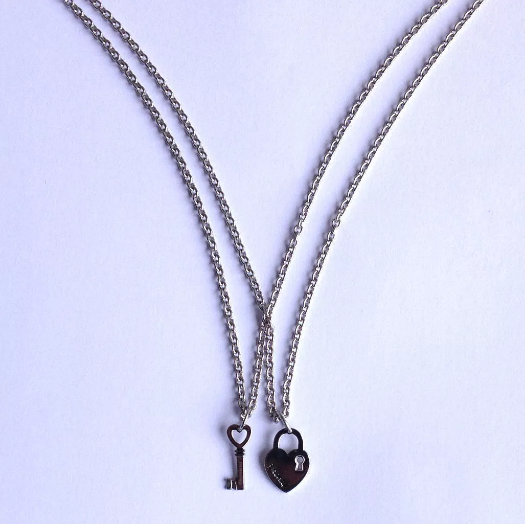 Best friend lock and key necklace deals