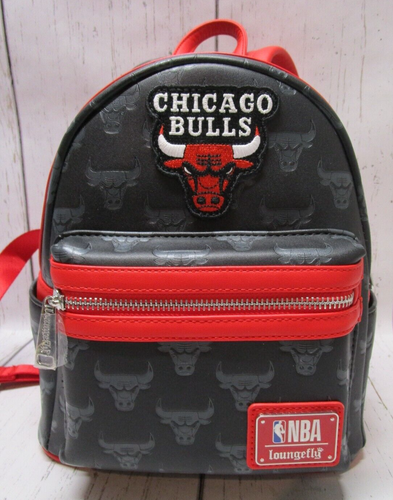 NBA Chicago Bulls Logo Mini Rucksack Doppelgurt Schultertasche Handtasche - Neu mit Etikett NEU - Bild 2 von 7