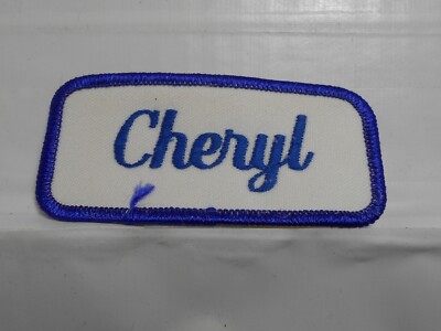 CHERYL USED EMBROIDERED VINTAGE SEW ON NAME PATCH TAGS ASSORTED COLORS AVAILABLE