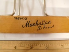 Vintage Nevco Manhattan Island Wood Felted Pants Clothes Hanger