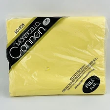 Vintage Cannon Monticello Yellow Full Flat Top Sheet No-Iron 81x96 Old Stock