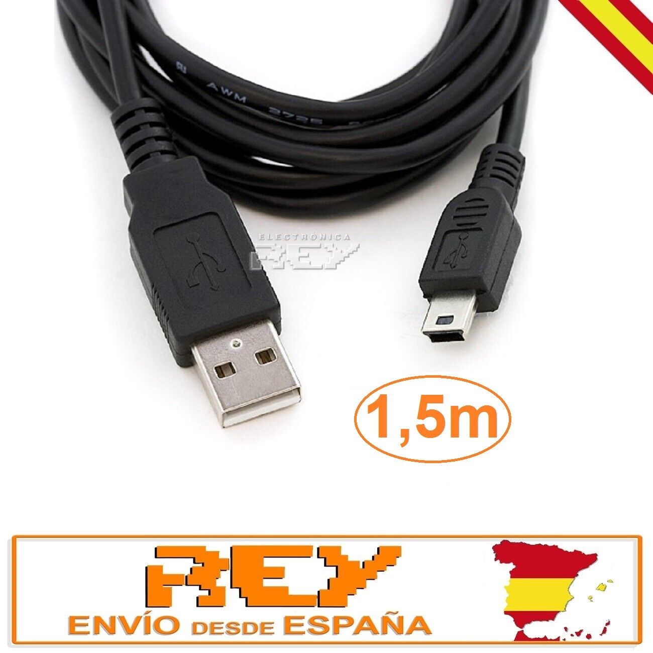 CABLE USB 2.0 TIPO A/M-MINI USB 5PIN/M 1,5 M v193