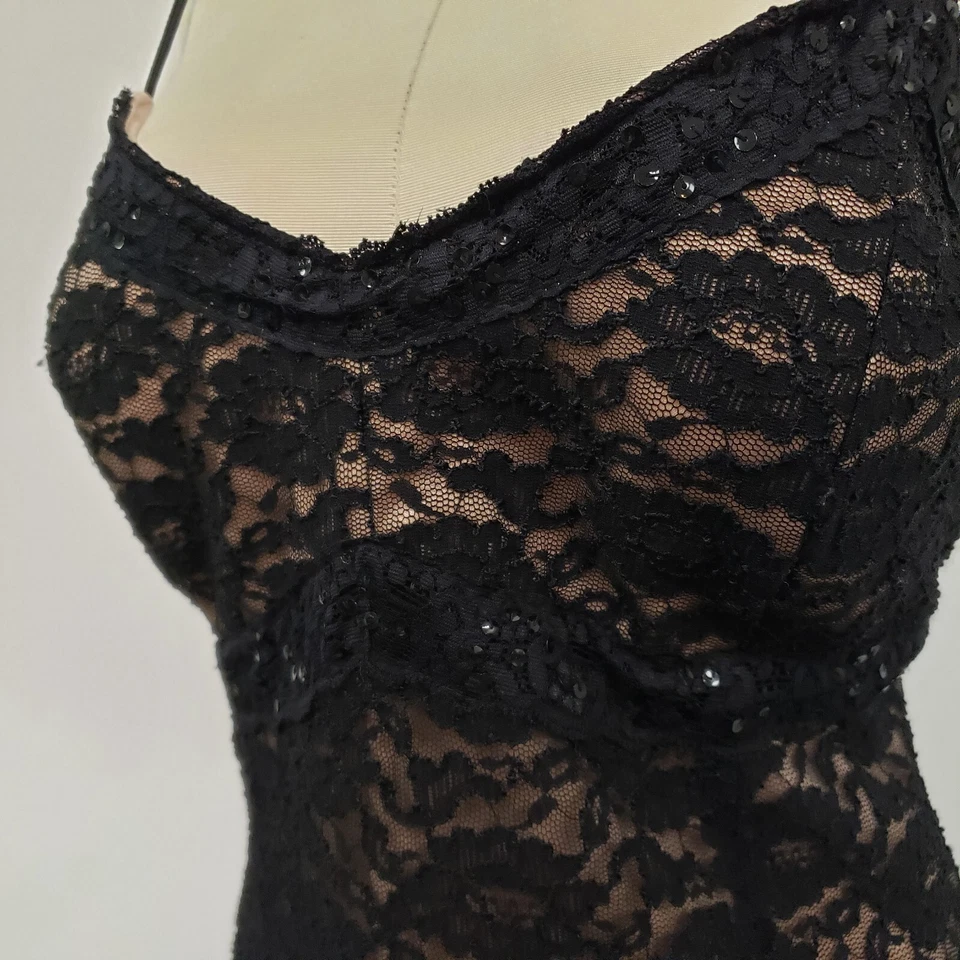 Vestido midi vintage Betsy & Adam para mujer Y2K Whimsigoth talla 14 cóctel bruja Foto 2 de 4