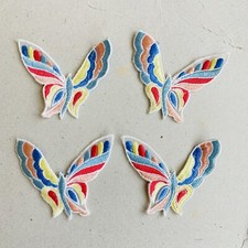 4 Pieces Embroidered Butterfly Appliques/Patches for Sewing/Crafts/Hats