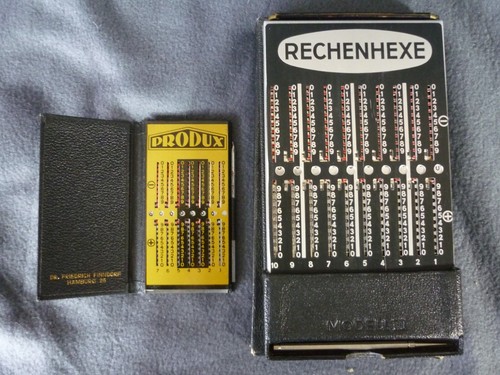 2 mech. Rechenmaschinen Rechenhexe und PRODUX ADDIATOR, komplett, super Zustand