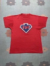 Vintage 80s graphic t shirt flint Michigan fitness thin soft screen stars XL