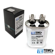 TEMCo 5 uf/MFD 370 VAC volts Oval Run Capacitor 50/60 Hz -Lot-1