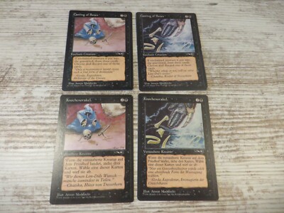 4x Casting of Bones - Alliances - NM/EX - TWO ARTS - 2x Eng 2x German - OOP MTG