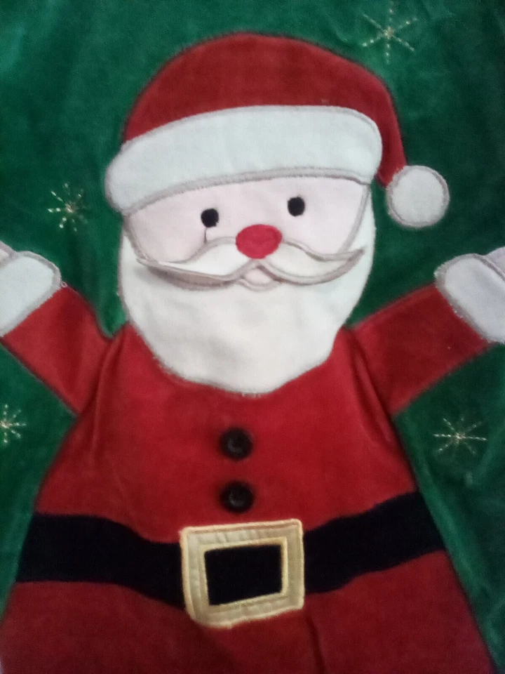 Dormitório de veludo Small Wonders novo com etiquetas Natal feriado peça única Papai Noel PJs 0-3M - Imagem 3 de 4