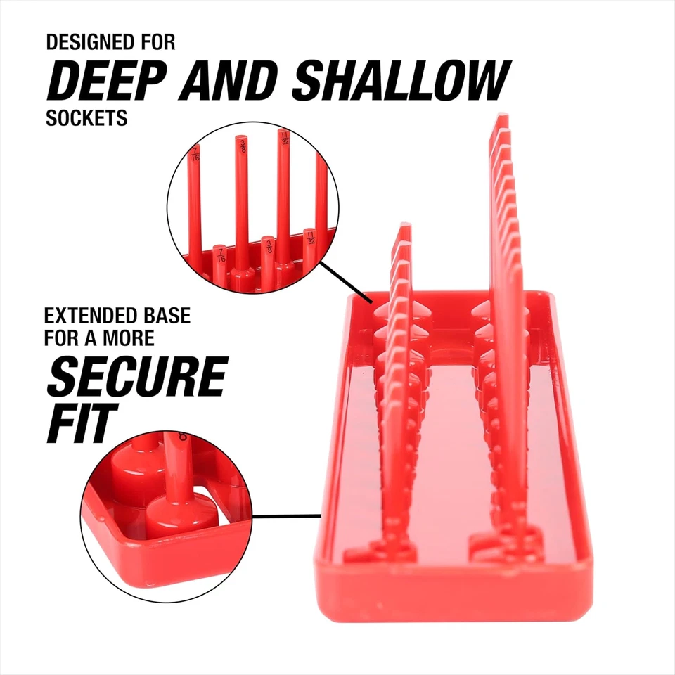 OEMTOOLS 22234 Socket Organizer, 6 Piece Socket Organizers, SAE and Metric, Sock - Image 4 of 4