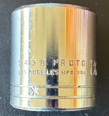 Vintage Proto Professional 1-3/16'' 6 Point Socket 1/2'' Drive 5438 USA