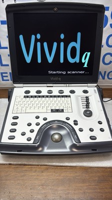 GE Vivid Q BT12 Ultrasound (includes Cardiac Probe and Rolling Bag)
