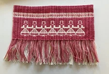 Handwoven double warp fabric wall decor. Swedish vintage 1980s.