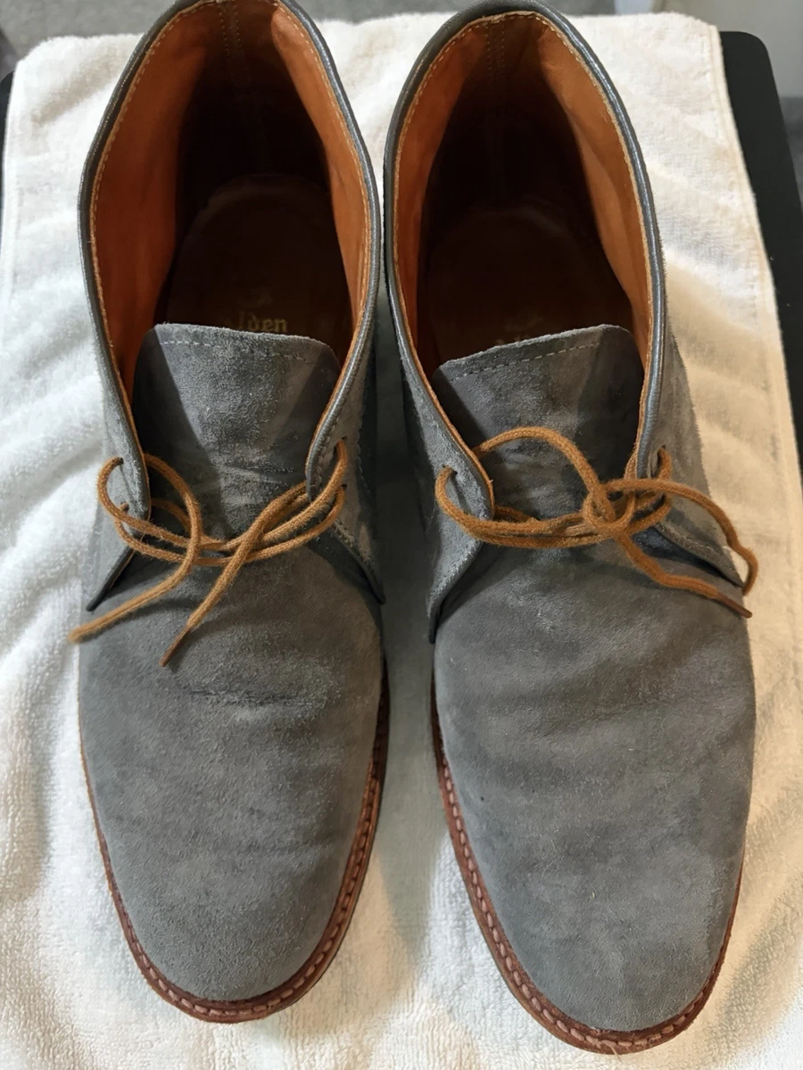 Clarks Darning Hi Chukka Boot Leather Stitched Lace Up Mens 9.5M Gray Yellow Chukka Gray Boots for Men for sale | eBay main image 3