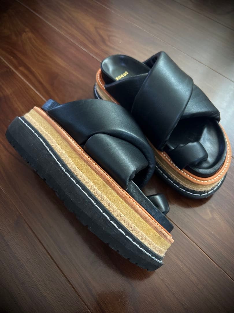 USED SACAI PLATFORM SANDALS, SIZE 37 (MULTIPLE SOLE SANDALS