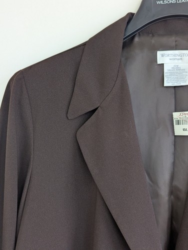 Neu mit Etikett Worthington Damen Blazer Anzugjacke Größe 22 W braun JCPENNEY - Bild 9 von 14
