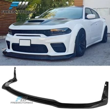 Fits 20-23 Dodge Charger Widebody 4DR IKON ABS Front Bumper Lip Gloss Black 7PCS
